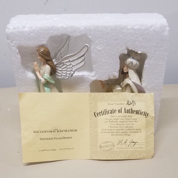 Silver Blessings Nativity Christmas Tree Collection Angel & King Caspar Figurine - Picture 2 of 15